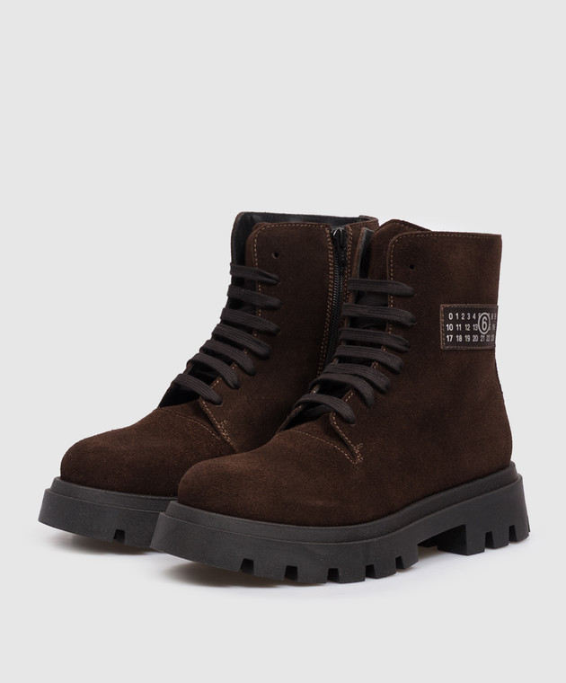 Maison Margiela MM6 Дитячі коричневі замшеві черевики 839363335 зображення 2