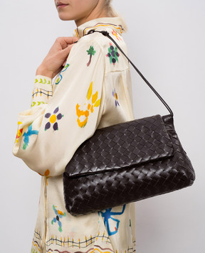 Bottega Veneta Коричневая кожаная сумка Intrecciato Giorno 857657V3IV0