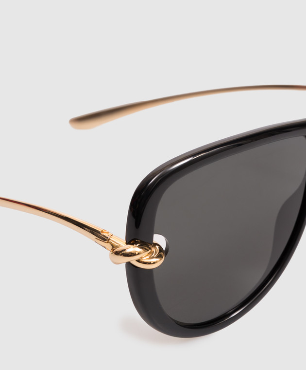 Bottega Veneta Чорні сонцезахисні окуляри Knot A002JCVBL80 зображення 4