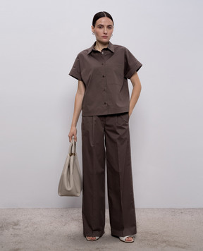 Peserico Коричневі штани з ланцюжком моніль A0468301979