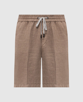 Peserico Коричневі шорти з льону R54235T00D02494