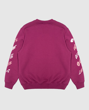 Off-White Детский розовый свитшот с принтом 44GBA001F26F003