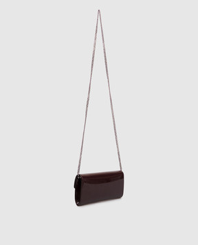 Jimmy Choo Бордовий шкіряний лакований клатч Bing BINGWALLETCHAINRMR