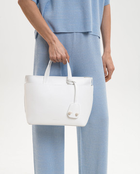 Fabiana Filippi Белая кожаная сумка-тоут с логотипом BGD266A850M002