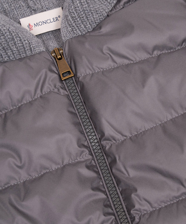 Moncler ENFANT Детская серая комбинированная куртка L29549B00014M4281 изображение 3