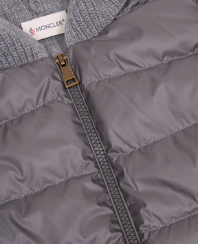 Moncler ENFANT Детская серая комбинированная куртка L29549B00014M4281