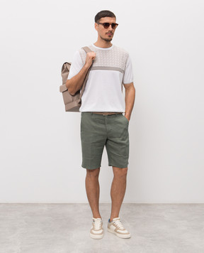 Stefano Ricci Зелені шорти з льону і шовку M8T6100060TXFIL