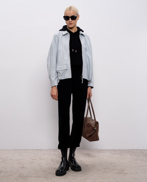 Simonetta Ravizza Голубая кожаная куртка Presty S06JA397L1