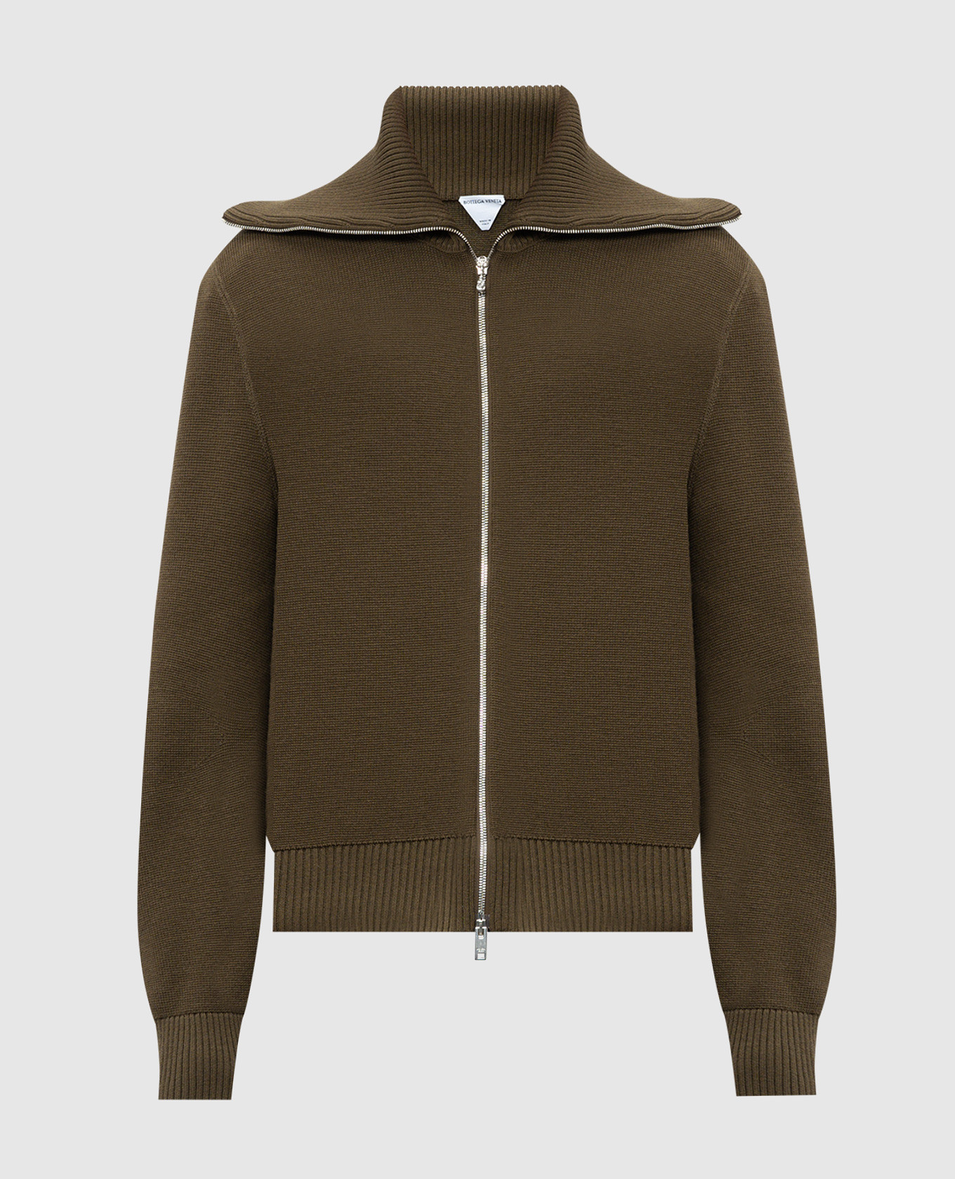 Кардиган цвета хаки с шерстью