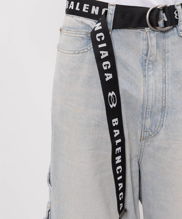 Balenciaga Голубые джинсы с эффектом потертости 868521TDW14 изображение 5