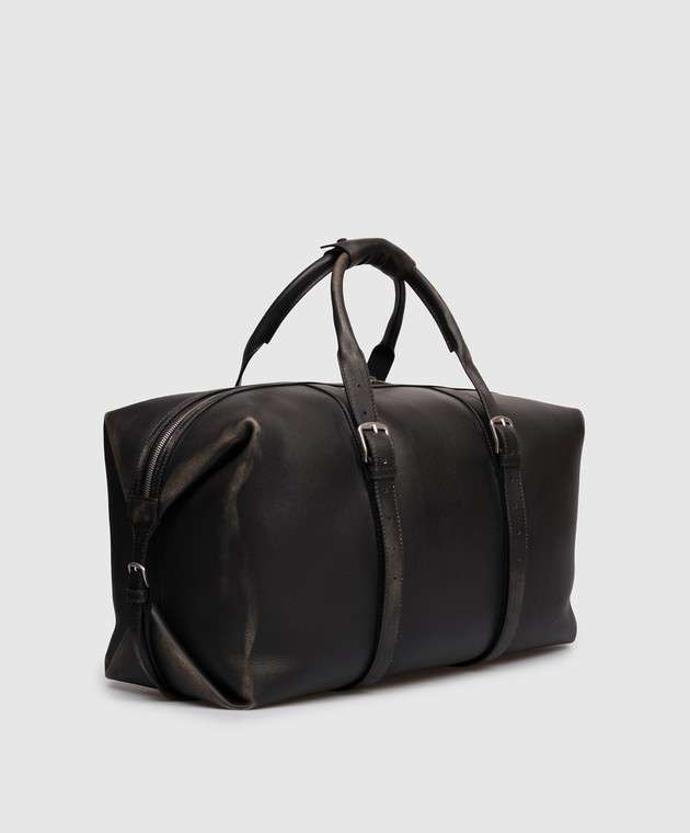Ann Demeulemeester Черная кожаная дорожная сумка Terra с винтажным эффектом B0014184LT192 изображение 3