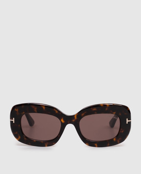 Tom Ford Коричневые солнцезащитные очки ISLAY с эффектом черепахового панциря FT1345