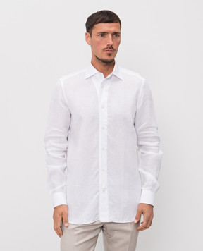 Enrico Mandelli Біла сорочка з льону CUBANA5701