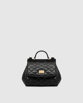 Dolce&Gabbana Детская черная кожаная сумка Sicily EB0003A3L70