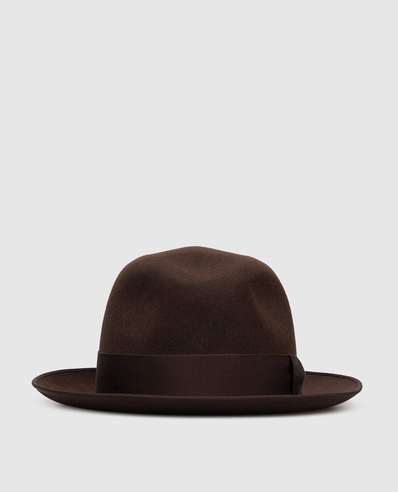 

Коричневая шляпа из шерсти кролика и кашемира с бантом, Коричневый, Шляпы