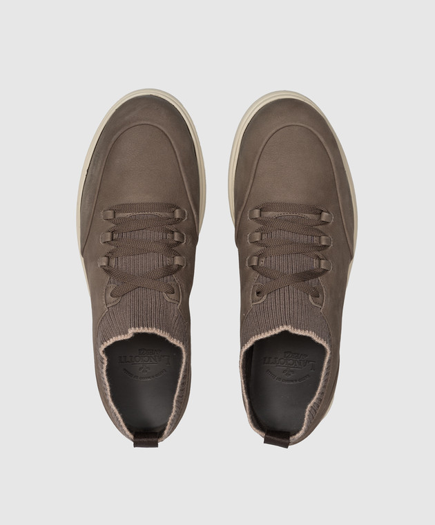 Lanciotti De Verzi Коричневі кросівки з нубука SNEAKERS зображення 4