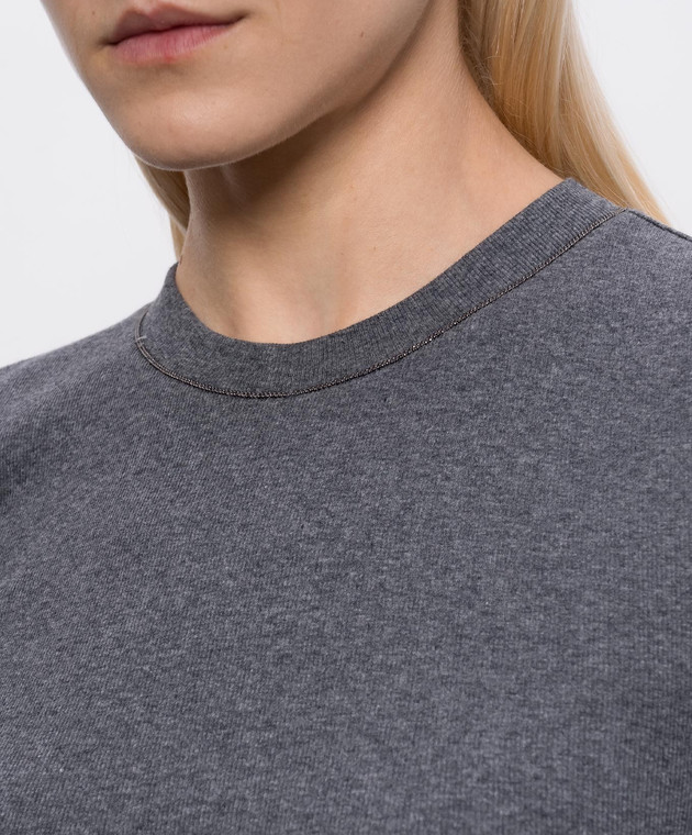 Brunello Cucinelli Серый топ с цепочкой мониль MPTC8BJ310 изображение 5