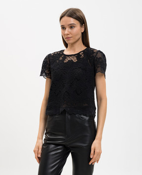 Twinset Чорний топ з вишивкою 261TP2581