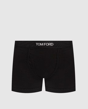 Tom Ford Черные трусы-боксеры с контрастным узором логотипа T4LC31040