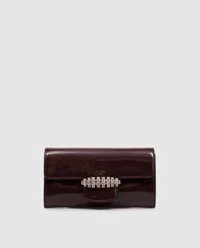 Jimmy Choo Бордовий шкіряний лакований клатч Bing BINGWALLETCHAINRMR