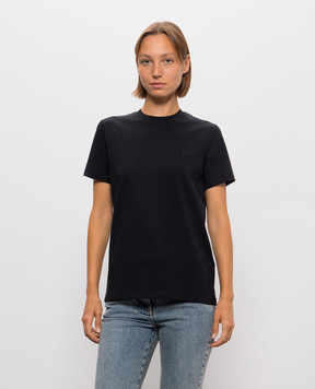 Balmain Черная футболка с вышивкой монограммы TS0000000016