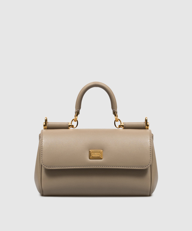 Dolce&Gabbana Бежевая кожаная сумка My Sicily BB7864B7321