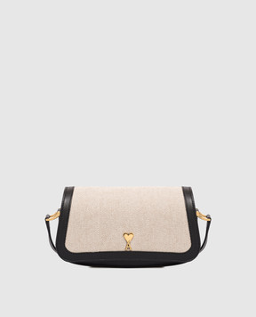 Ami Paris Черная комбинированная сумка с эмблемой ULL719AW0002