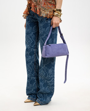 Christian Villa Фиолетовая замшевая сумка с тиснением логотипа 06449