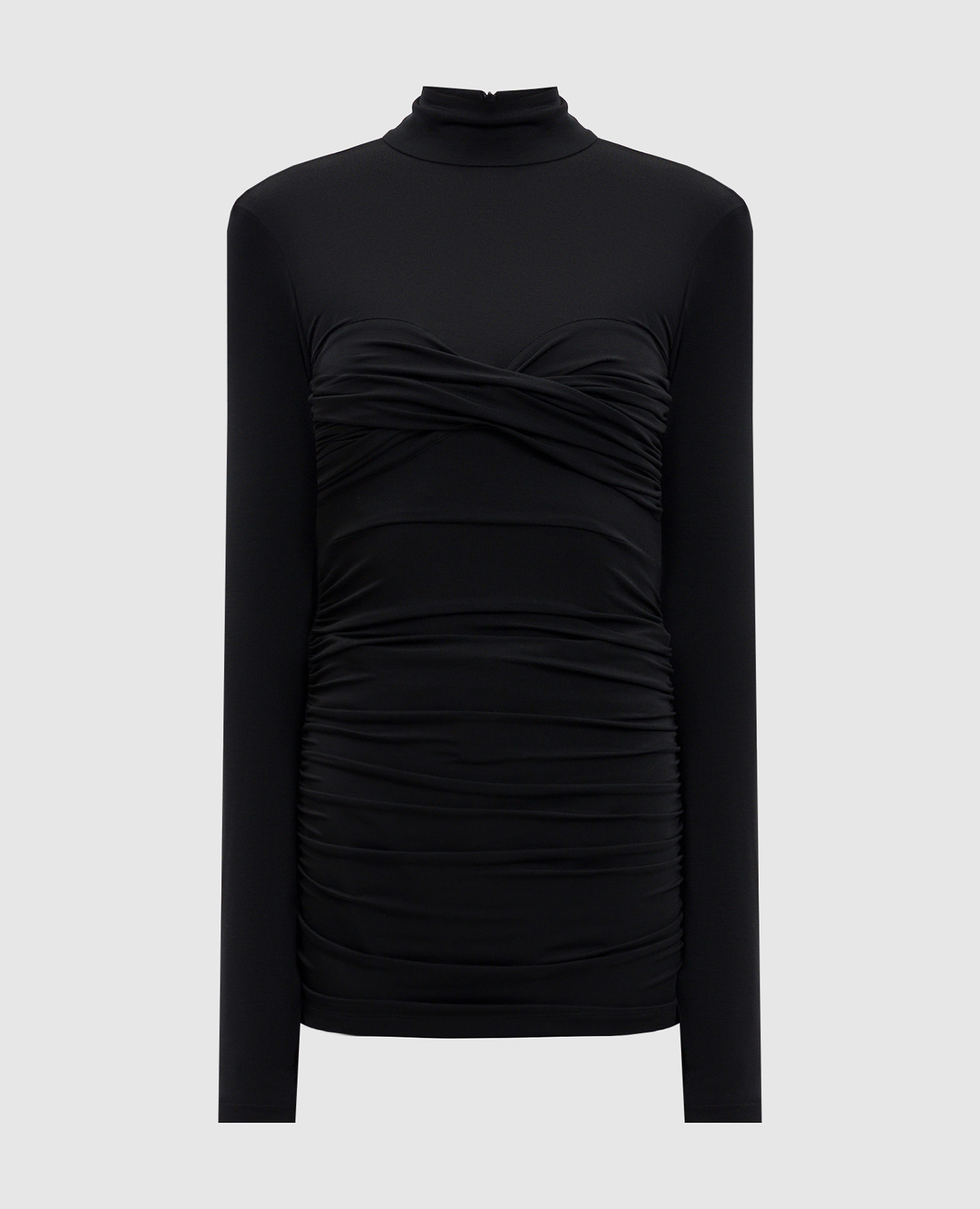 

Черный топ с драпировкой, Топы