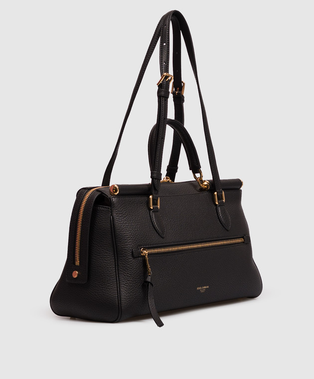 Dolce&Gabbana Черная кожаная сумка Vittoria BB7844A0841 изображение 3