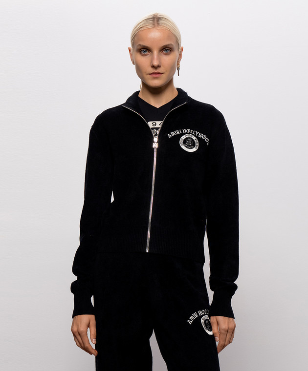 AMIRI Черная спортивная куртка с вышивкой логотипа AW426KN022 изображение 3