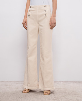 Twinset Бежеві джинси кльош з патчем логотипа 261TP211A