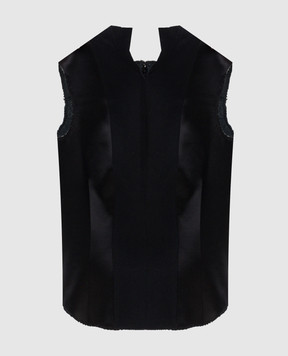 Marc Le Bihan Чорний топ з вовни та шовку 26112