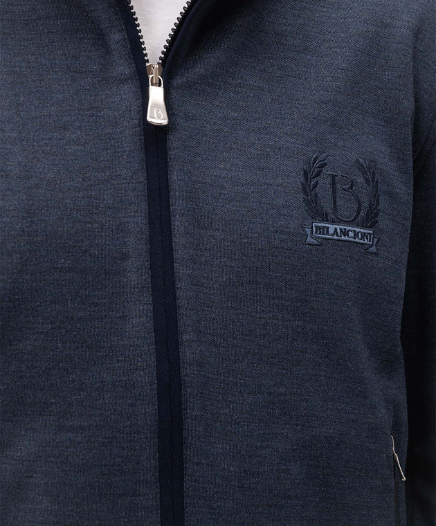 Bilancioni Синяя спортивная куртка с шелком BE26CJ3TE7 изображение 5