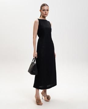 Faithfull Чорна сукня міді Taylor з льону FFC06BLK