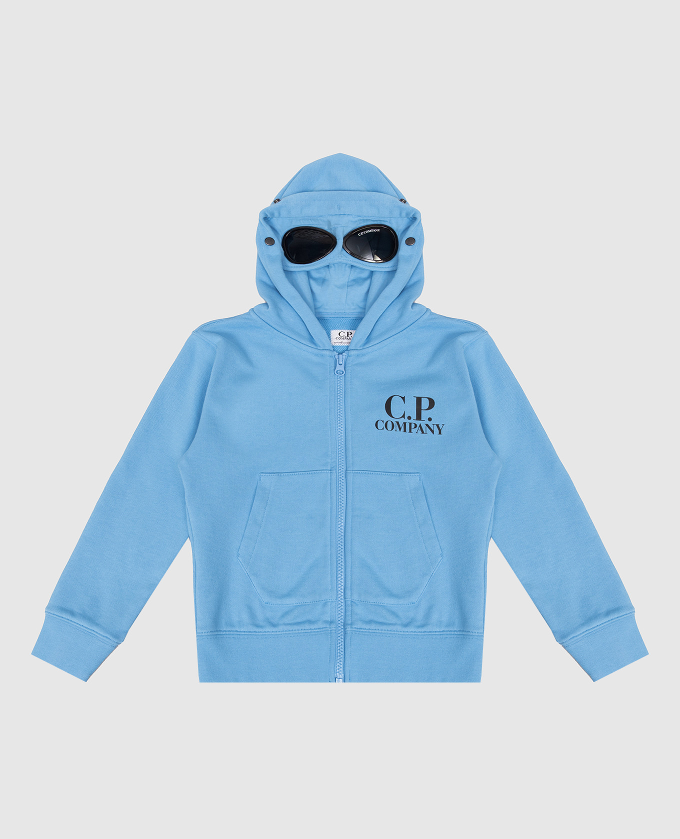 Детская голубая спортивная куртка с принтом логотипа