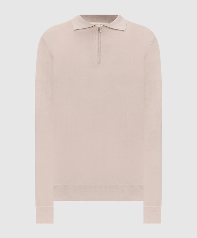 Cashmere&Whiskey Бежевое поло из шерсти, шелка и кашемира 474Z
