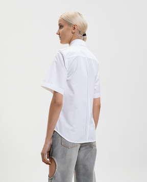 Off-White Белая рубашка Popeline с брендовыми нашивками 2GG00AS26FAB001