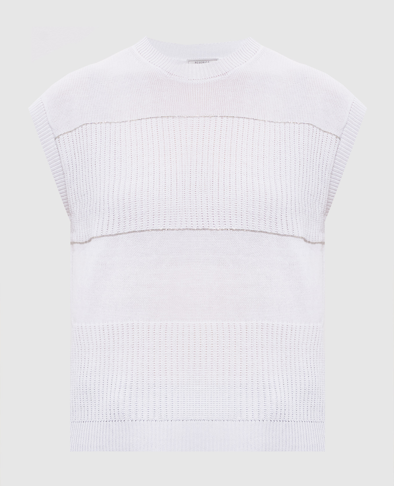 Белый топ с льном