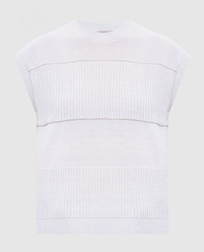 Peserico Білий топ з льоном S99138F0709056