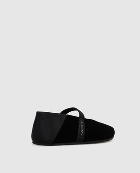 Fendi Черные бархатные балетки Academia 8F9214WR1