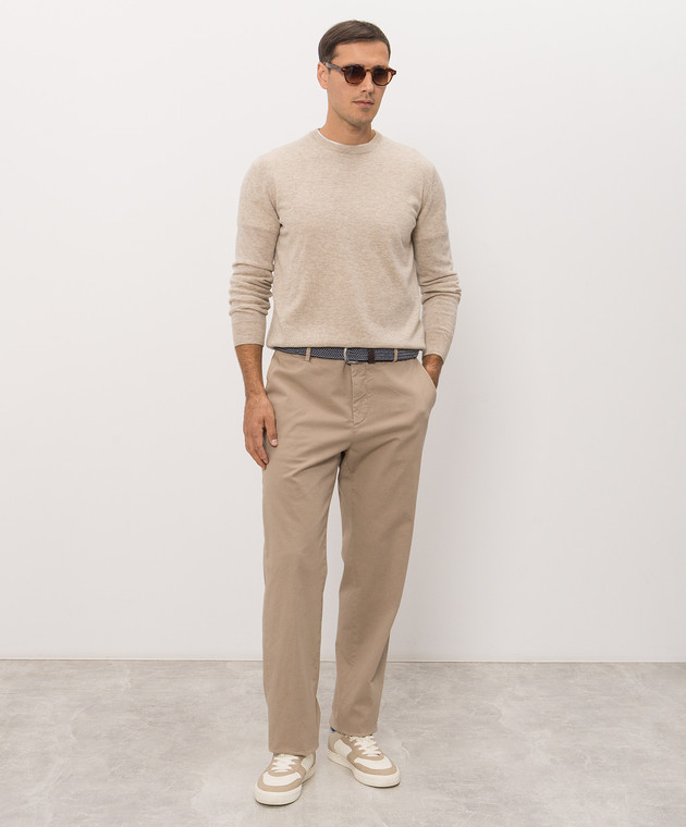 Cashmere&Whiskey Бежевий меланжевий джемпер з кашеміру MU7791312525R зображення 2