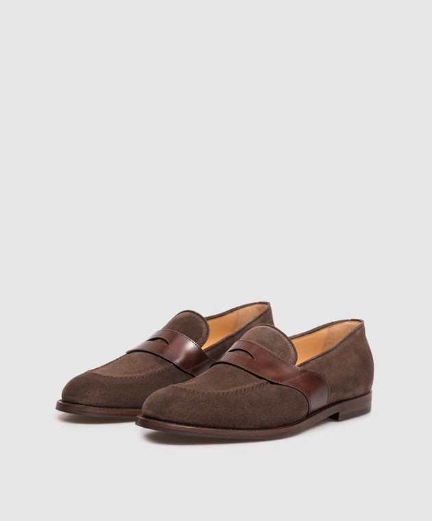 Brunello Cucinelli Коричневые замшевые лоферы MZUDYRU669 изображение 2