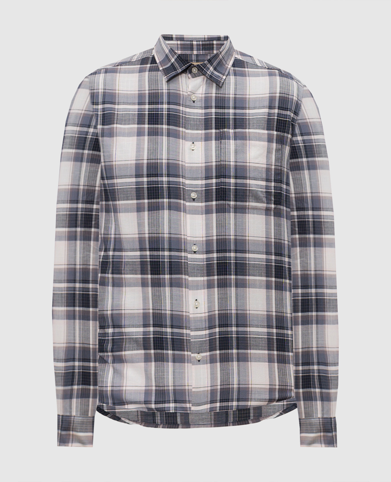 Синяя рубашка в клеточку