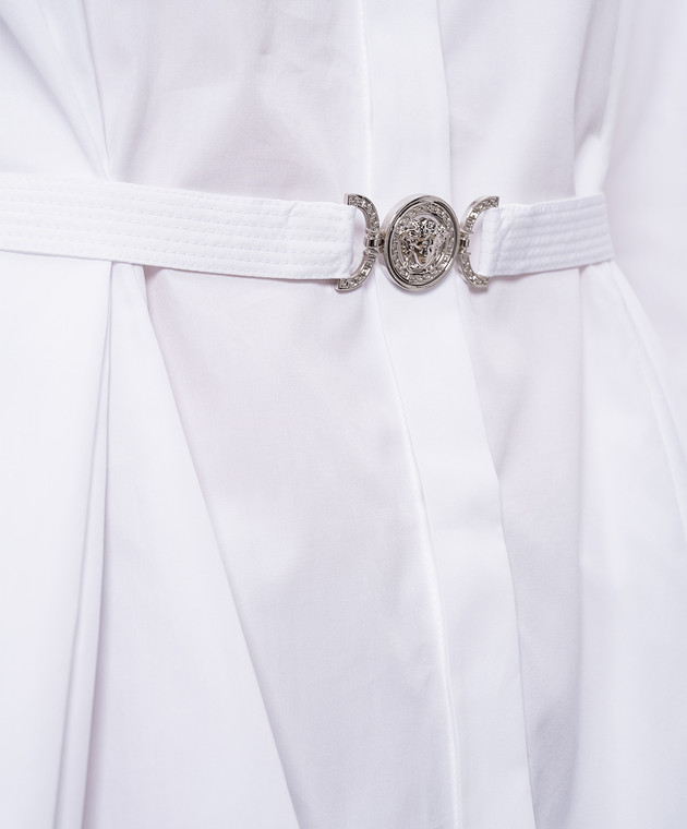 Versace Белое платье-рубашка с кружевом 10226201A13878 изображение 5