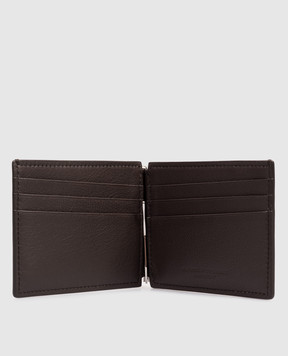 Brunello Cucinelli Коричневый кожаный картхолдер MWZNBU440