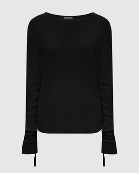 Ann Demeulemeester Черный лонгслив в рубчик B0014242FA659