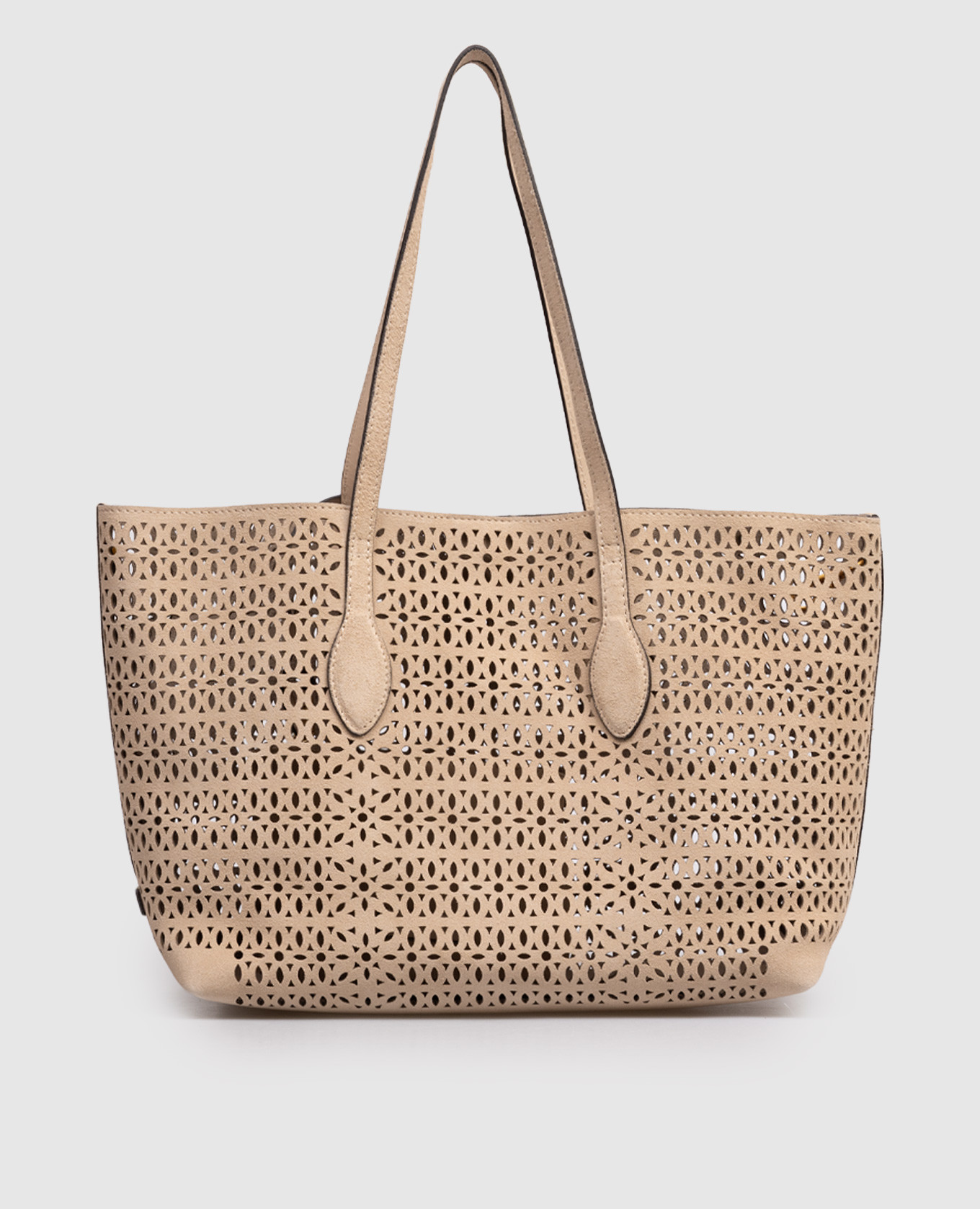 Бежевая замшевая сумка-тоут Mashup