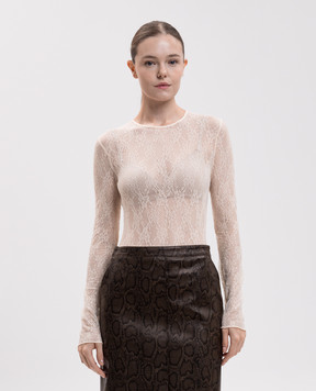 Twinset Боди цвета айвори из кружева 262LI2NEE