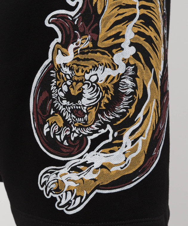 Comme des Fuckdown Черные шорты с брендовым принтом FMS6CFABM01954 изображение 5